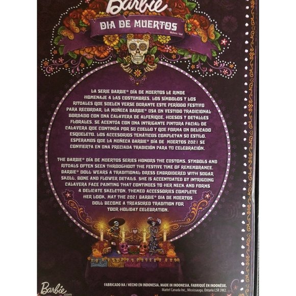Mattel Barbie Dia De Los Muertos Doll Day Of The Dead Collector 2021 Boxed New - Picture 6 of 6